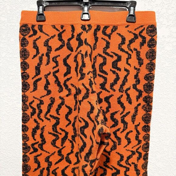 Anthropologie Contrast Knit Sweater Pants Women’s Large Brown Black High Rise - Picture 6 of 10